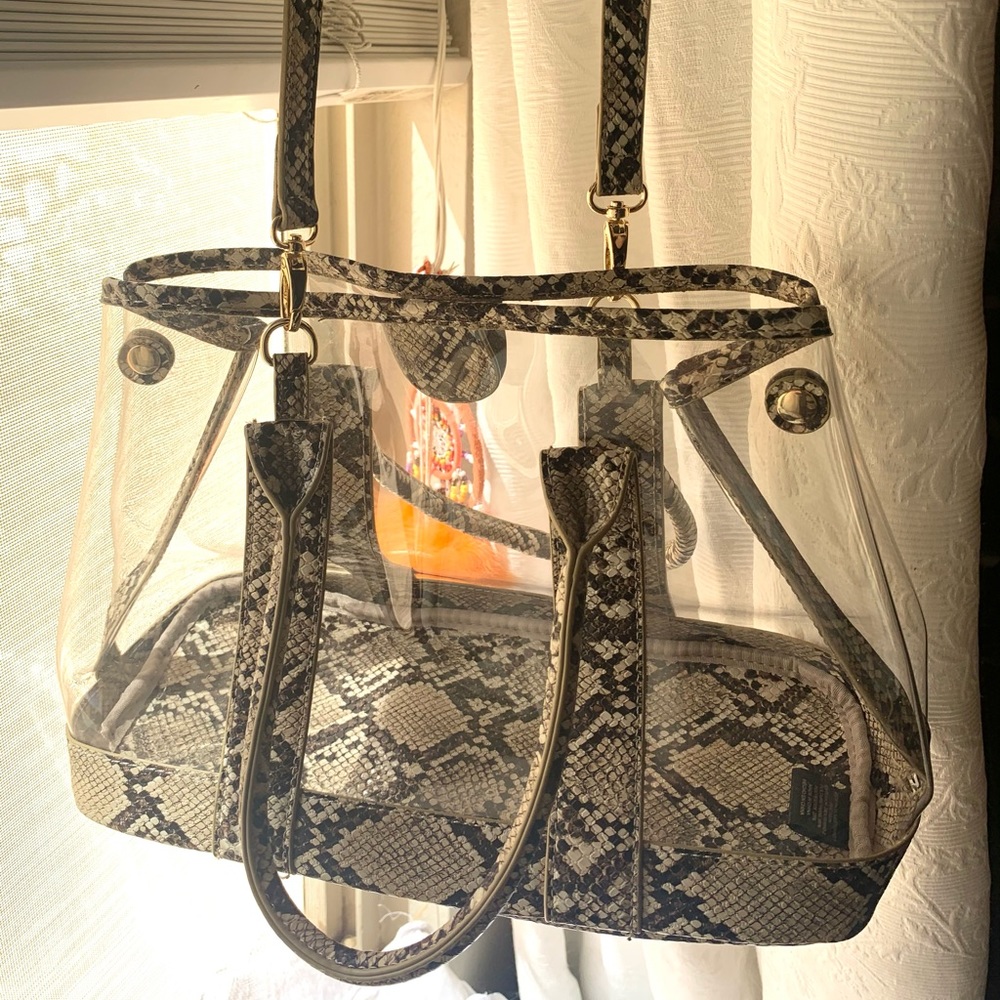 Clear leopard purse
